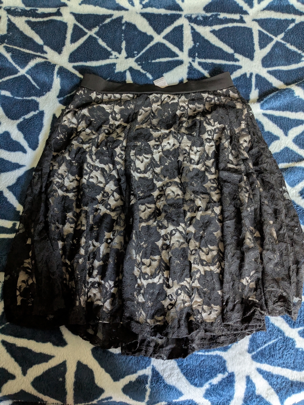 Black Lace A-Line Skirt - Women